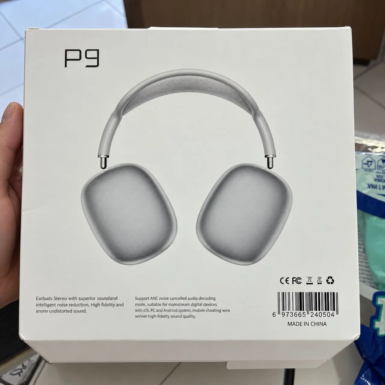 Fone Bluetooth P9 Sem Fio -Excelente E NOVO