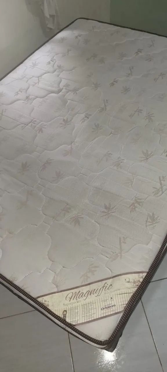 Cama box Ortobom com colchão de molas e cabeceira - Foto 5