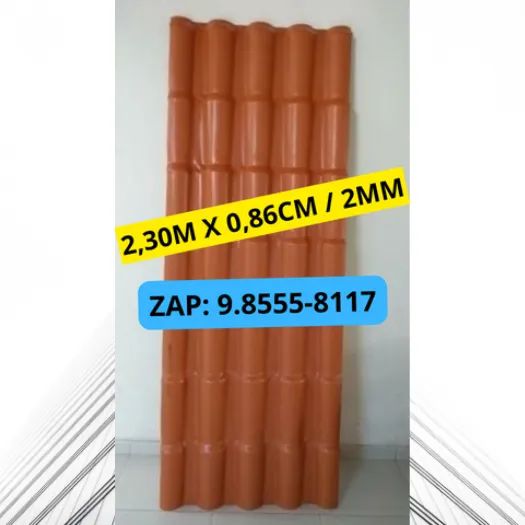 Telha PVC Colonial Cerâmica ( 2,30m x 0,86cm / 2mm)