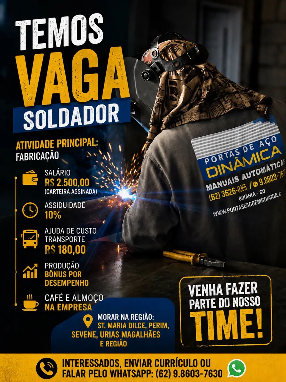 Vaga de emprego soldador 