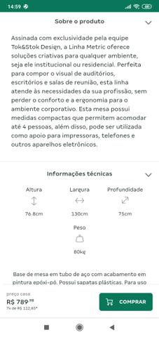 Mesa madeira tok & stok - Foto 2