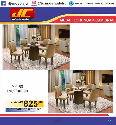 Mesa 4 cadeiras florença maravilhosa