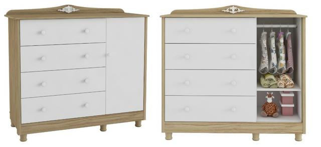 Frete Grátis* Quarto de Bebê Armário, Cômoda Lisa e Berço - Conforto Elô *NOVO - Foto 4