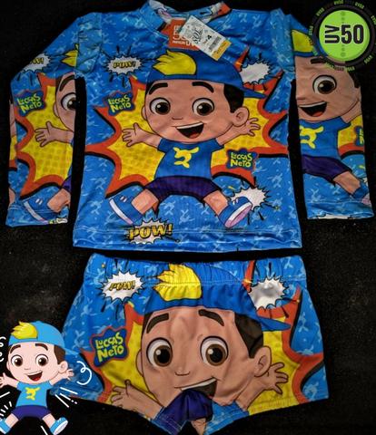 Conjunto menino infantil Luccas Neto com proteção UV50+ - Foto 4