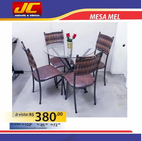 Mesa mel de vidro redonda linda