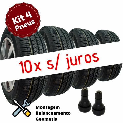 4 Pneus 175/65-14 + Geometria + Balanceamento + Bicos