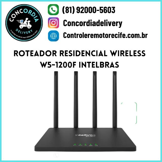 Roteador Wireless Intelbras W5-1200F Preto Wi-force