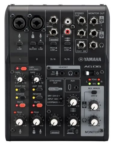 Yamaha AG06MK2 Preta Mesa de Som interface USB 6 canais Live Streaming, Musica, Podcasts - Foto 4