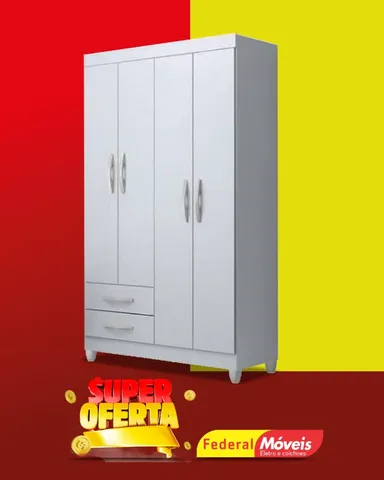 Guarda Roupa 4 Portas 2 Gavetas Super Lindo Fazemos Entrega