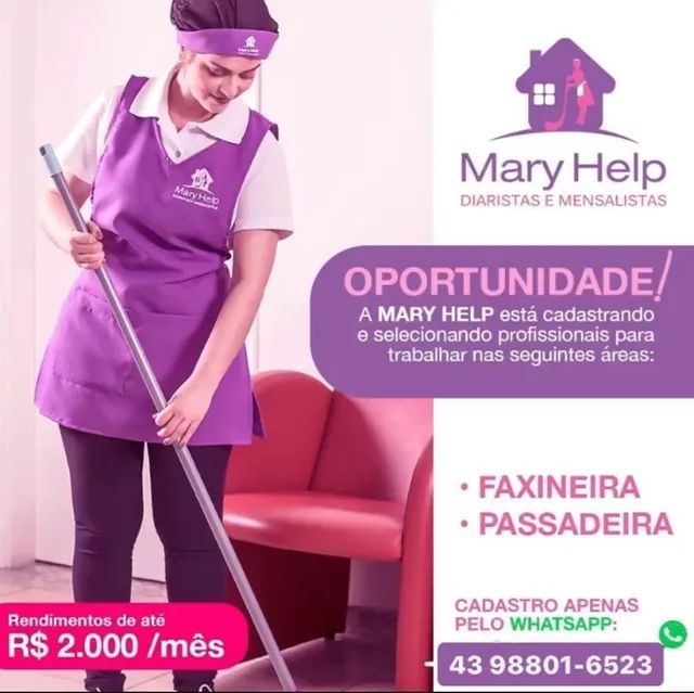 Londrina - Faxineiras, Cozinheiras e Passadeiras