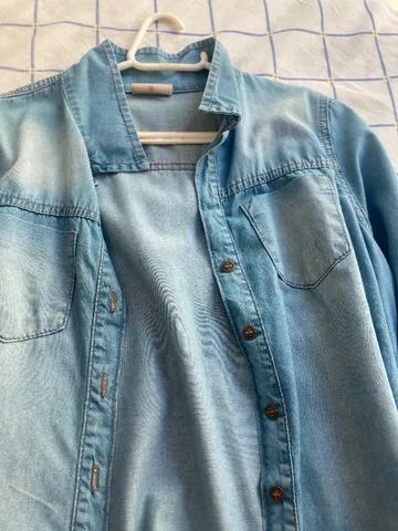 camisa jeans feminina - Foto 2
