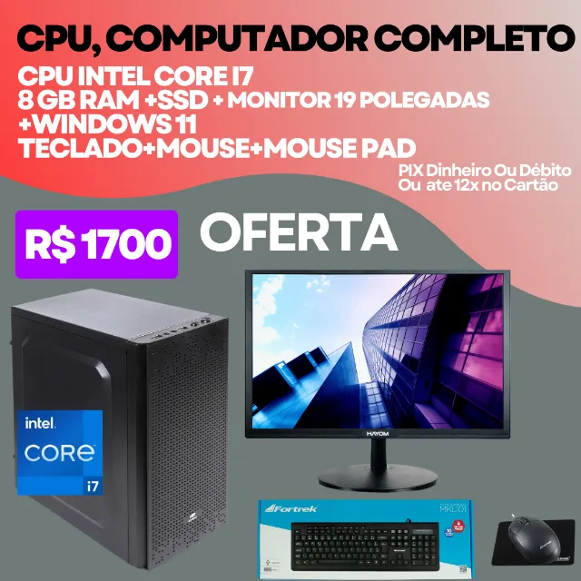 PC Gamer Completo Intel Core i3 10ª Geração, 16GB RAM DDR4, SSD 512GB, RX  550 4GB, Gabinete com LED, Monitor 18,5, WiFi, Headset, Teclado e Mouse  GAMER : : Computadores e Informática