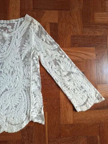Blusa em renda off white  - Foto 5