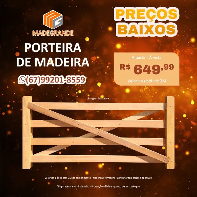 Porteira em Madeira Maciça