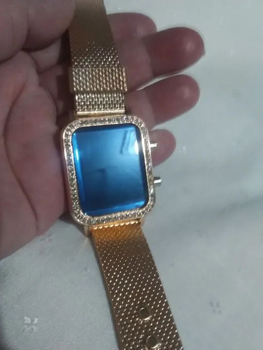 Relógio  feminino  digital  com strass - Foto 5