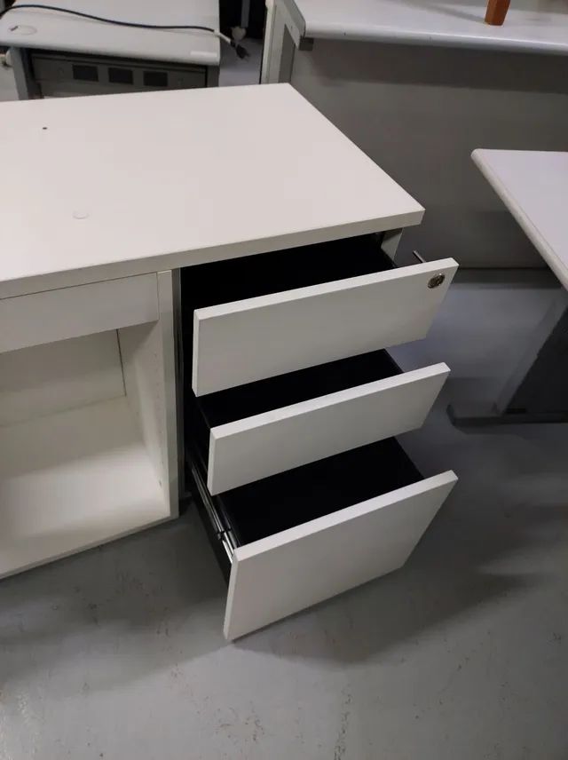 Armário de Escritório Balcão Branco com Gavetas  - Foto 4