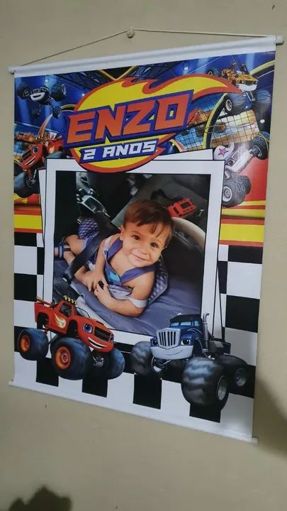 Banner personalizado com foto do bebê para aniversário infantil - Foto 2
