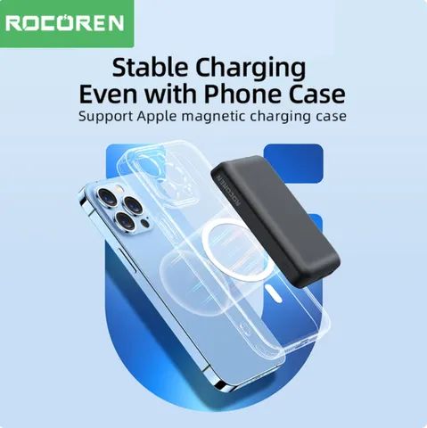 Carregador indução magsafe iphone rocoren 5000 mah - Foto 3
