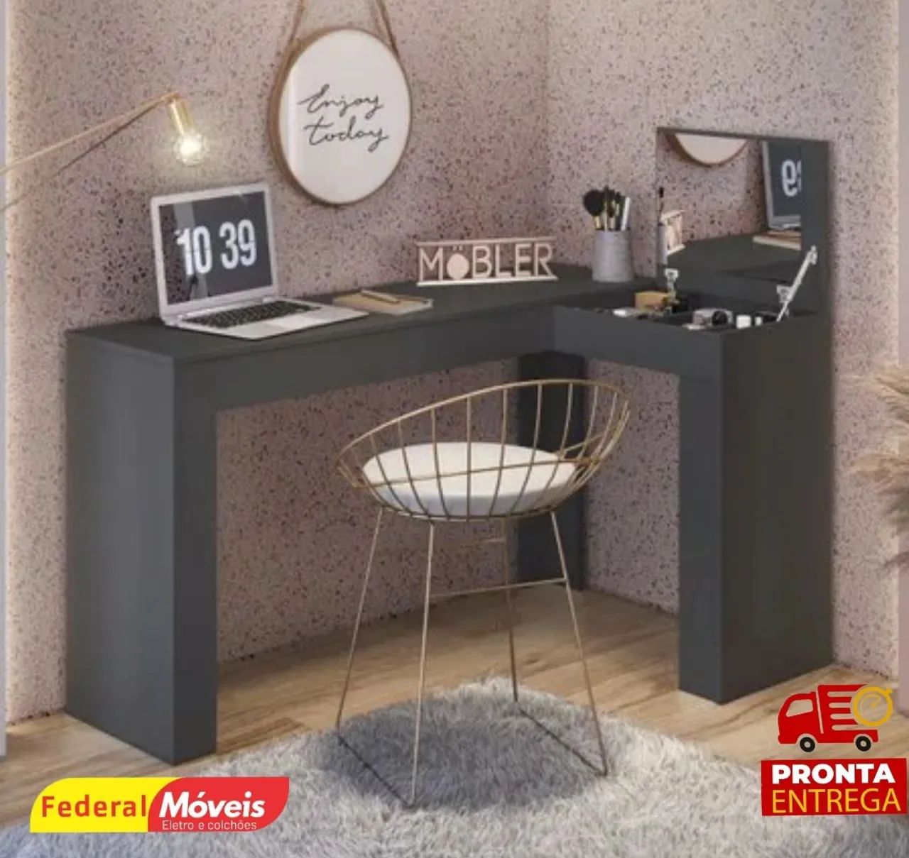 Penteadeira Escrivaninha c/ Espelho Linda - Solicite nosso Catálogo 