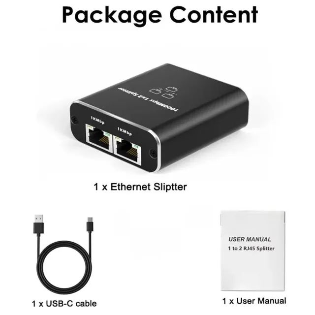 Rj45 splitter 1 a 2 gigabit ethernet adaptador, internet rede cabo extensor - COD 1235