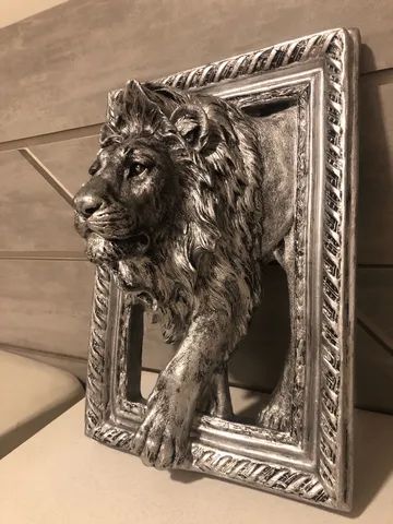 Quadro De Leão Escultura Decoração Casa Sala - Foto 4