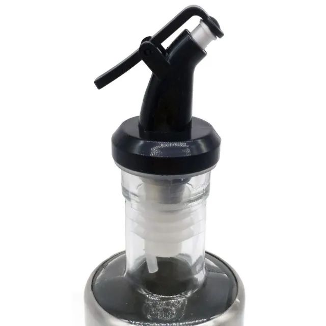 Porta Oleo Azeite Vinagre Galheteiro Em Vidro Aço Inox C/ Dosador - Foto 5
