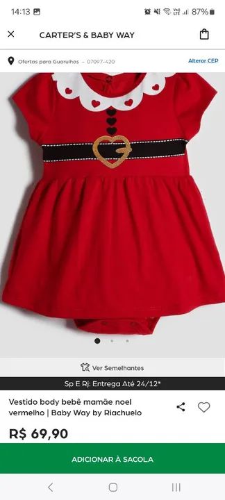 Body vestido mamãe noel baby - Foto 3