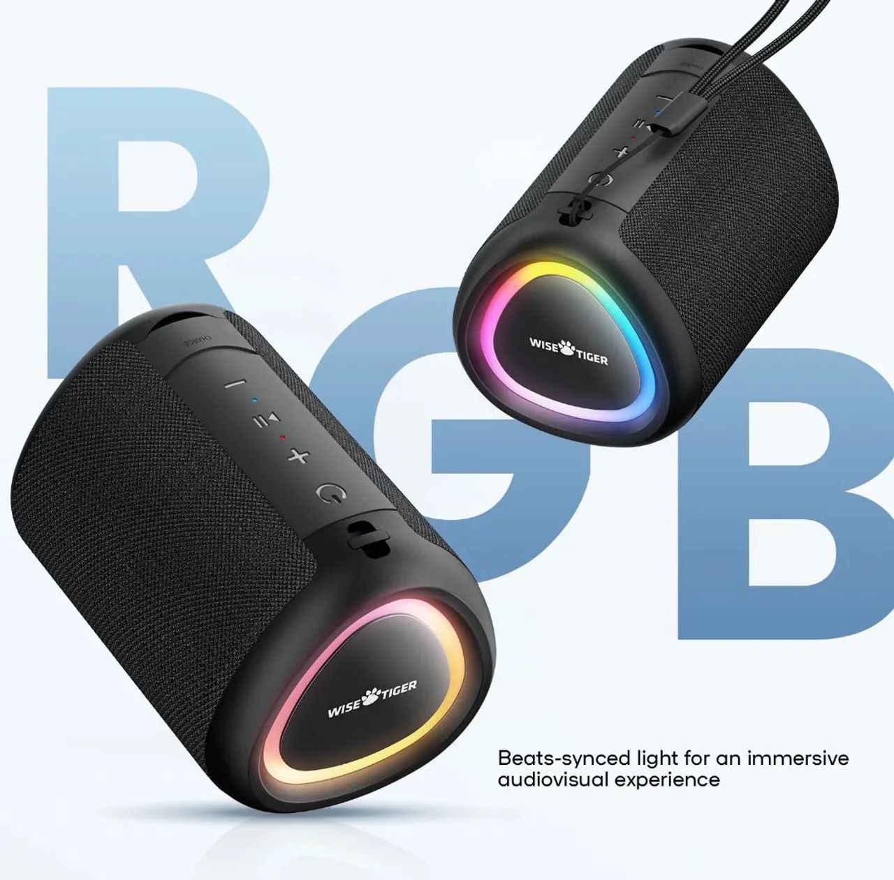 Caixa de Som Bluetooth 10W Wise Tiger A46 PulseSound - Foto 4