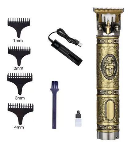 Máquina Cortar Cabelo Aparador Barbeador Pelos Corpo 15cm Cor Dourado 110v/220v - Foto 3