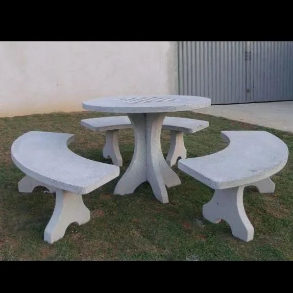 Conjunto mesa e bancos concreto ou granillite  - Foto 4