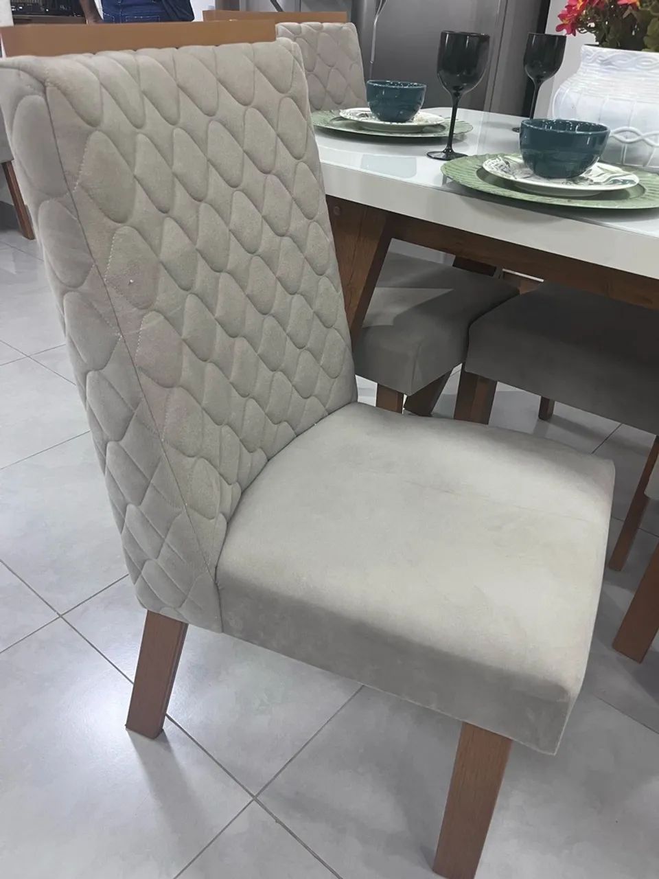 *MESA FIRENZE* *?4 CADEIRAS AQUILA ?*  *MESA* ?120X80 ?TAMPO EM VIDRO  - Foto 2