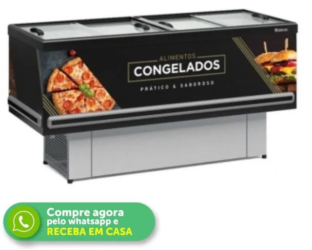 Ilha de Congelados 2M Gelopar Vidro Reto