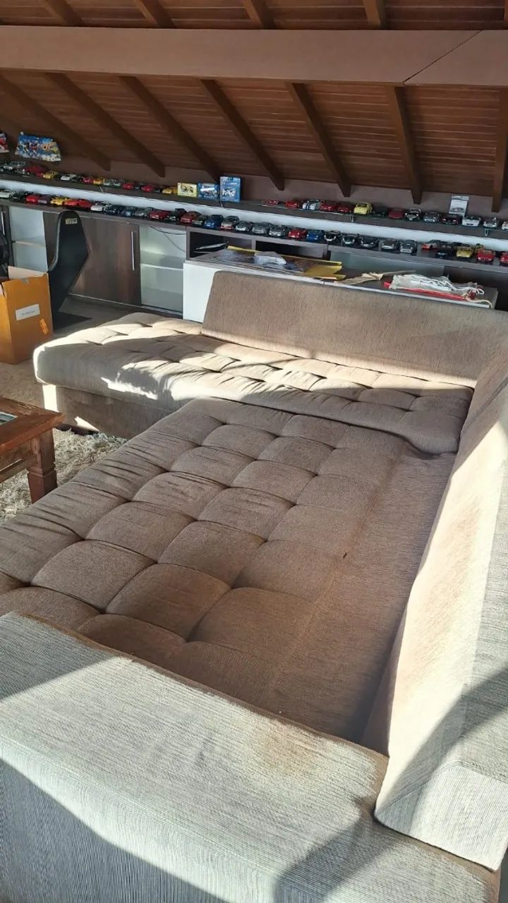 SOFÁ EM L COM 06 LUGARES, COM OPÇÃO SOFÁ CAMA - Foto 2
