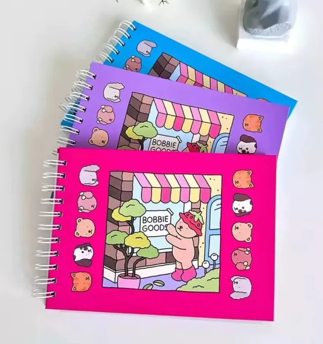 Livro de Colorir Bobbie Goods pequeno ou grande+ Kit caneta Touch 24 ou 36 pecas