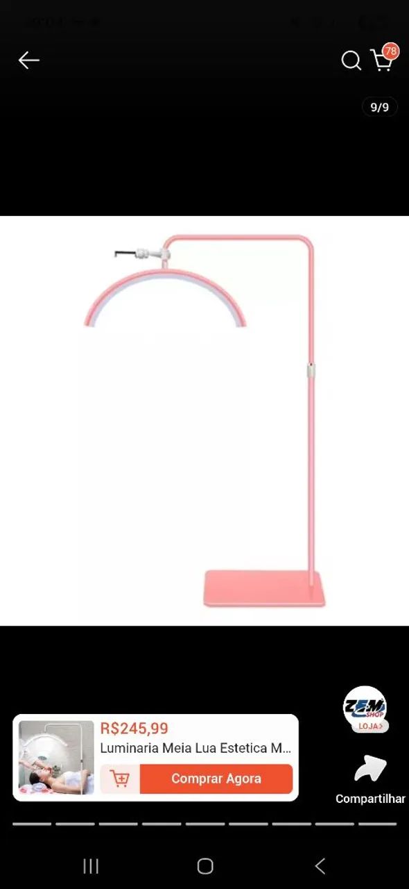 Luminaria Led meia lua