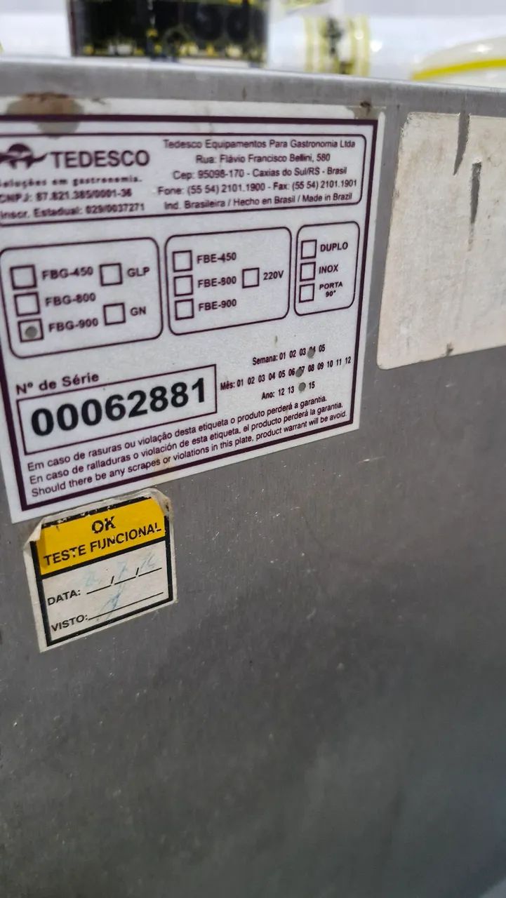 Forno TEDESCO FGB 900 Industrial Usado - Foto 3