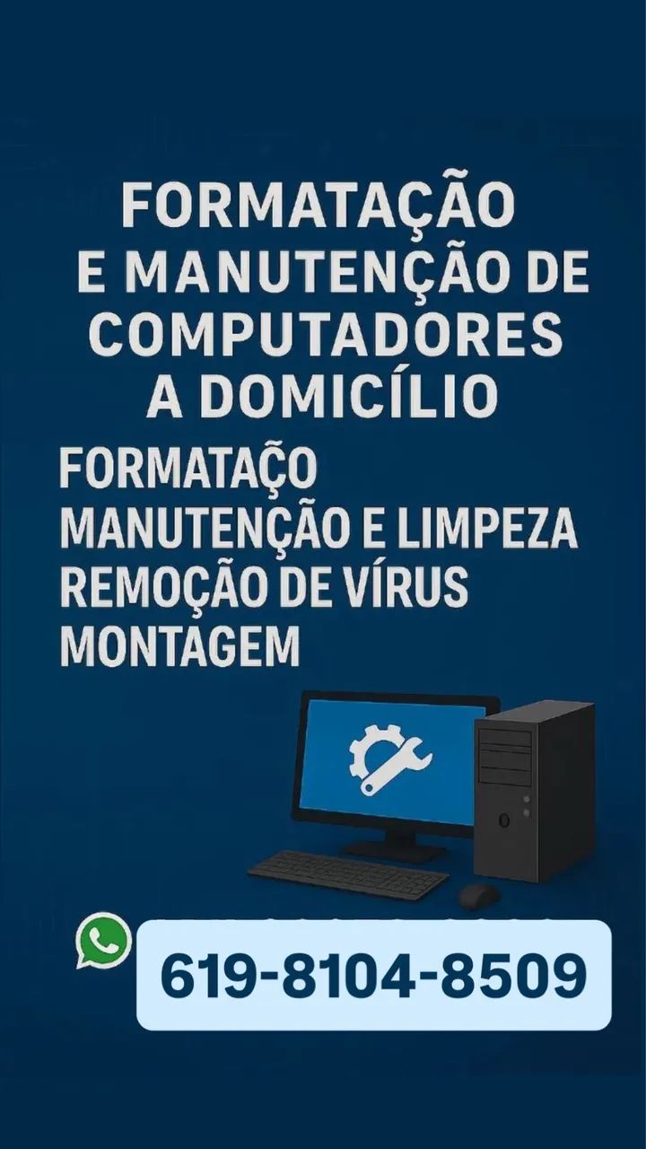 Manutenção e formatação computador a domicílio 