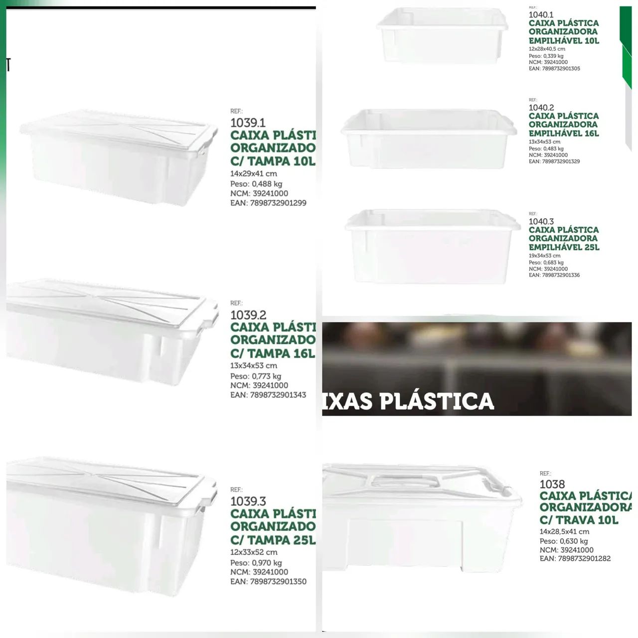 Caixa Plástica Organizadora com Tampa - Diversos Tamanhos