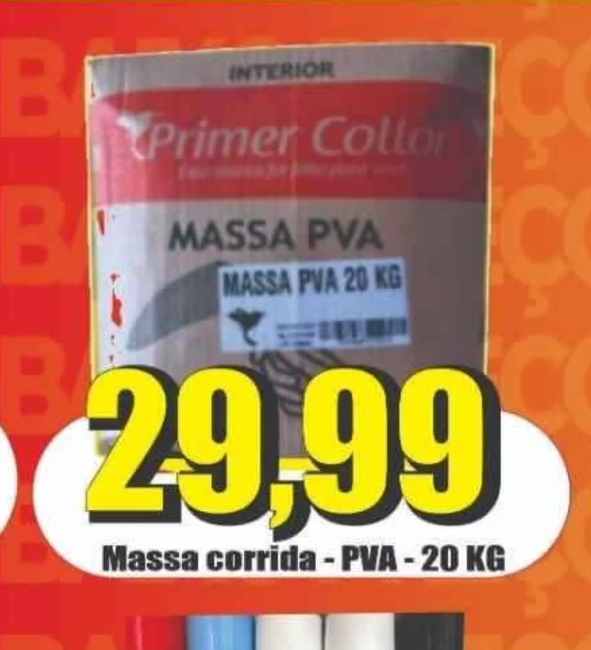 Massa Corrida PVA 20 KG - R$ 29,99 na Cuiabá