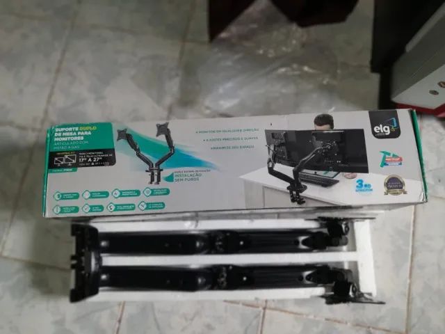 Suporte para monitores duplo usado ELG F160N em excelente estado.  