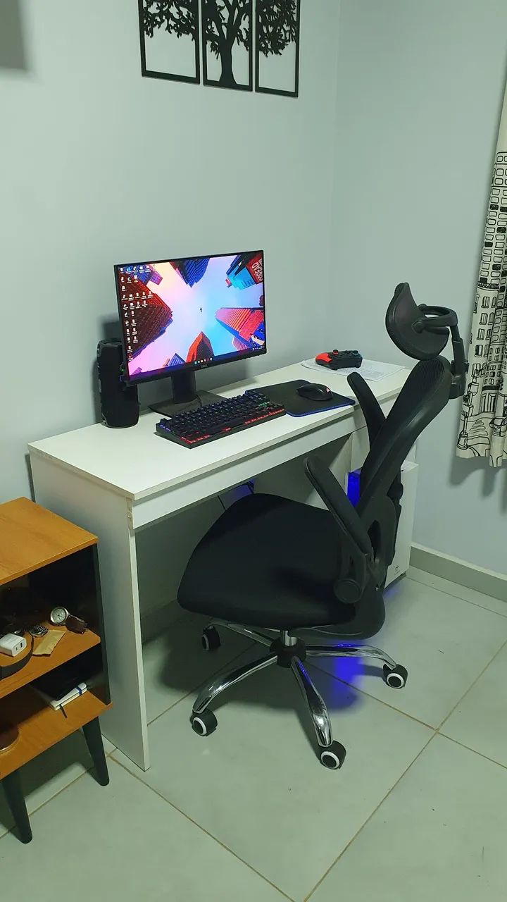 SETUP GAMER COMPLETO- PC Gamer Completo, Mesa Branca, Cadeira, Teclado  - Foto 5