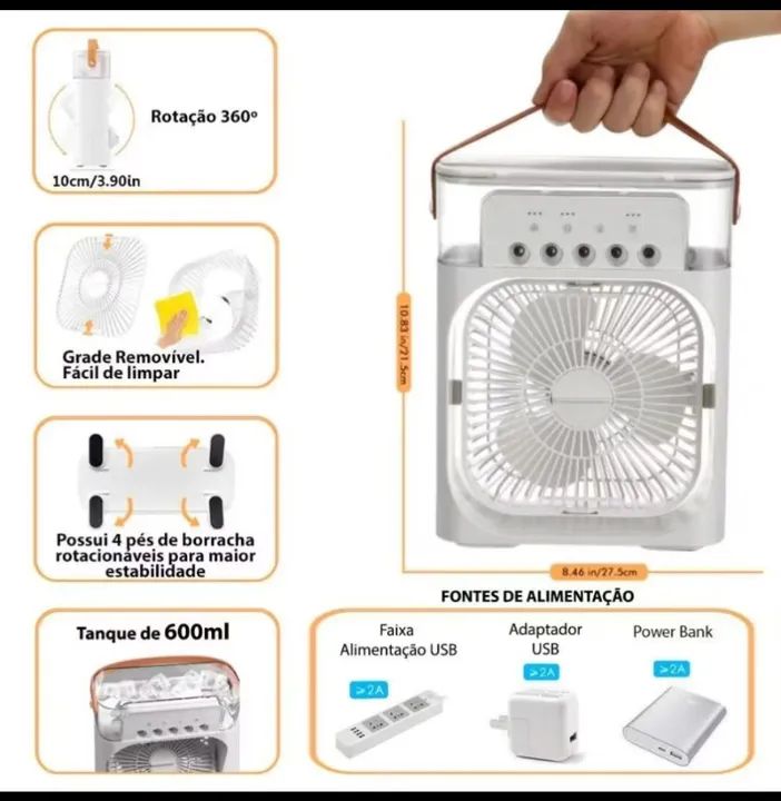 Mini ventilador umidificador  - Foto 4