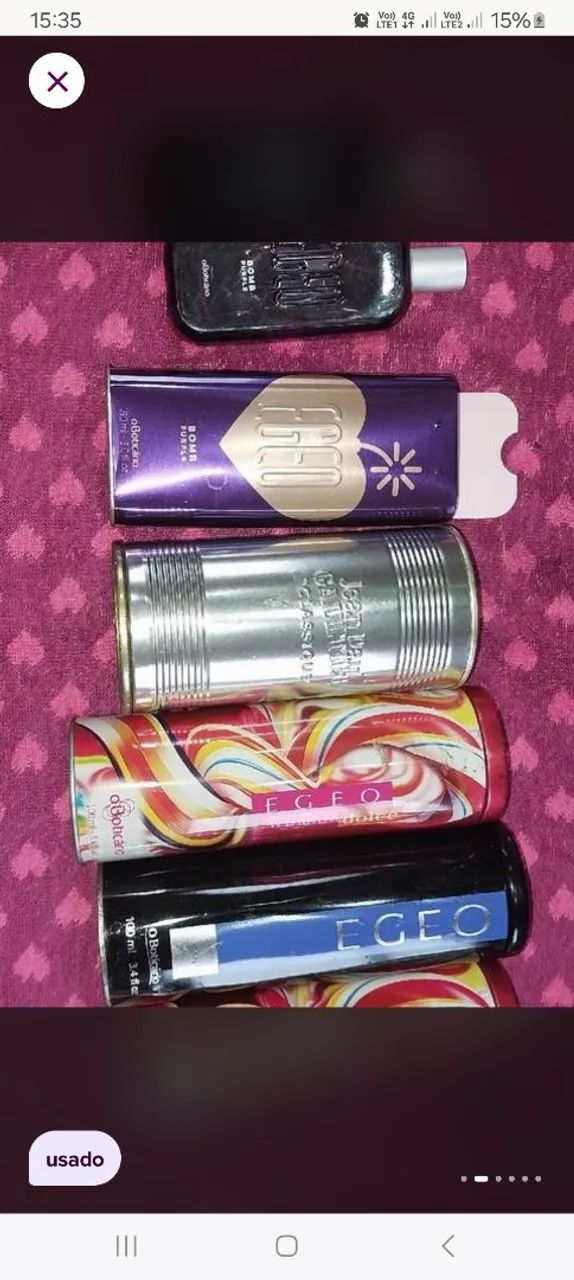 Latas vazia de perfumes egeo e Jean pal  - Foto 5