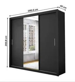 GUARDA ROUPAS 3 PORTAS DE CORRER COM ESPELHO DIVIDIMOS EM ATÉ 10X SEM JUROS - Foto 5