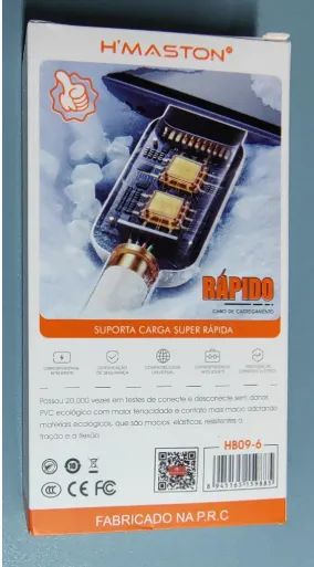 Cabo Turbo C-C 65w Tipo C Tipo C Branco H'Maston Iphone 15 16 Pro Max Plus Android - Foto 4