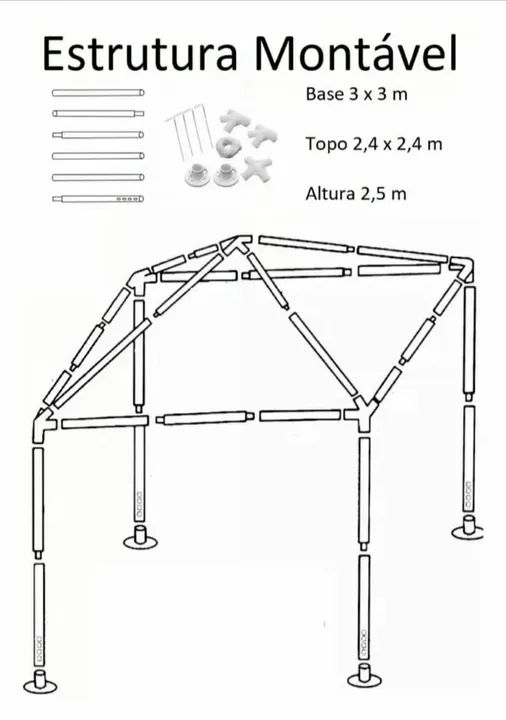 Gazebo Mor 3x3 Metros - Ideal para Camping e Eventos - Foto 2
