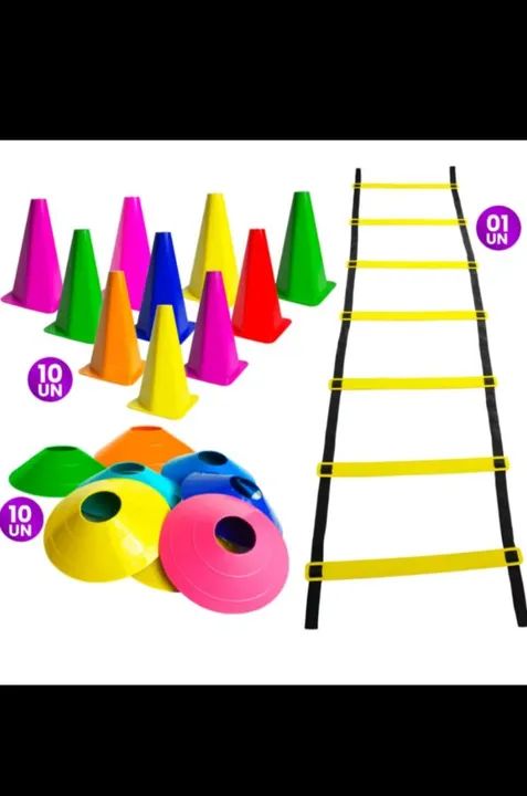 Kit exercícios  escada 10 cones 10 chapéu chinês. Entrega grátis 