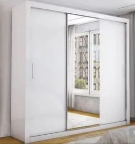 GUARDA ROUPAS 3 PORTAS DE CORRER COM ESPELHO DIVIDIMOS EM ATÉ 10X SEM JUROS - Foto 3