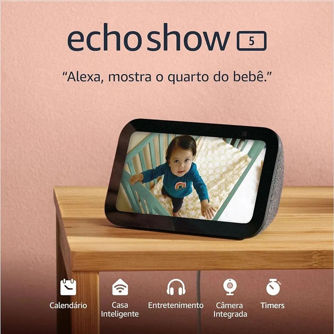 Echo Show 5 - ( Cor preta ) Assistente de voz inteligente
