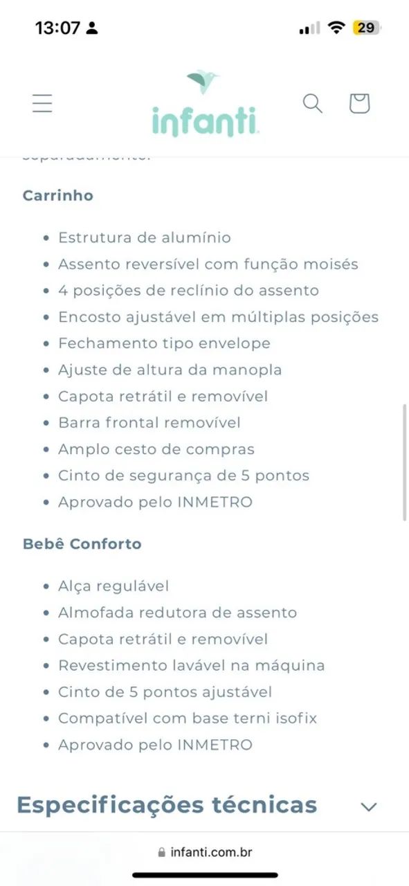 Carrinho e Bebê Conforto Terni - Foto 5